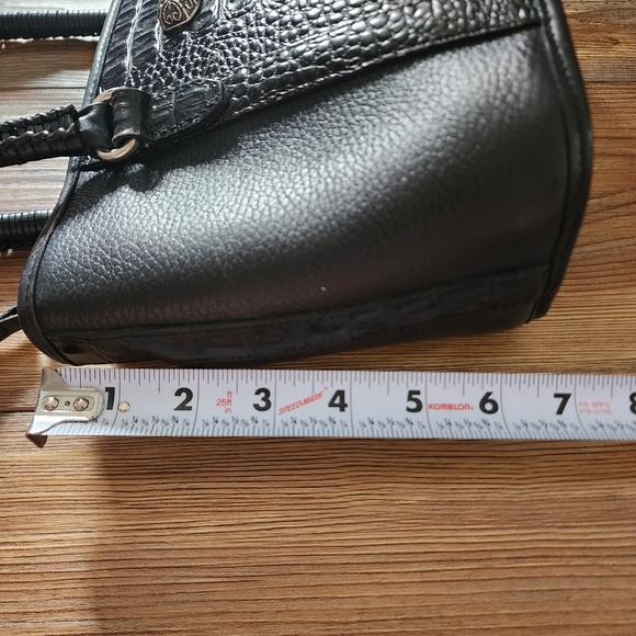 Brighton Handbag Black Leather Top Handle Leila Satchel - Picture 8 of 14